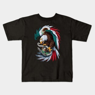 Mighty Mexican Eagle Emblem Kids T-Shirt